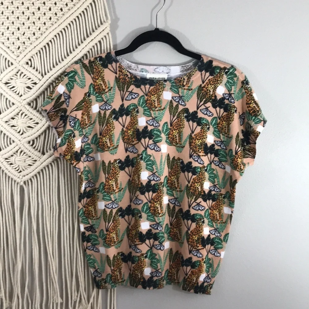 PEPALOVES FELINE PRINTED SWEATER TEE XS - Picture 3 of 9
